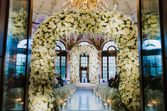 Glamorous and Dramatic White Wedding Ceremony in Palm Beach