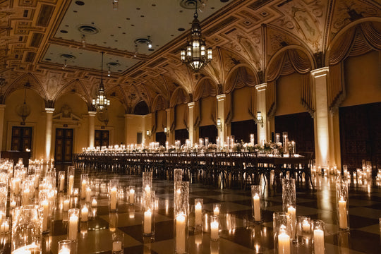 Intimate and Moody Rehearsal Dinner Encapsulated in Thousands of Candles