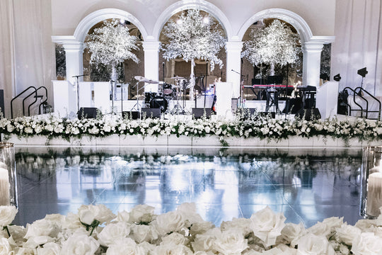 Dazzling White Wedding with Glowing Ceremony in the Round